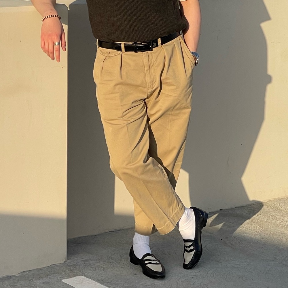 Polo by Ralph Lauren Khaki Pleated Chino Pants